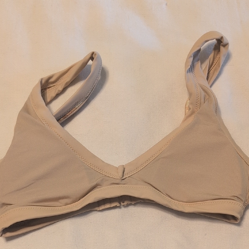 Aerie Scoop Bikini Top Cream and Brown Floral NWOT - Picture 6 of 7